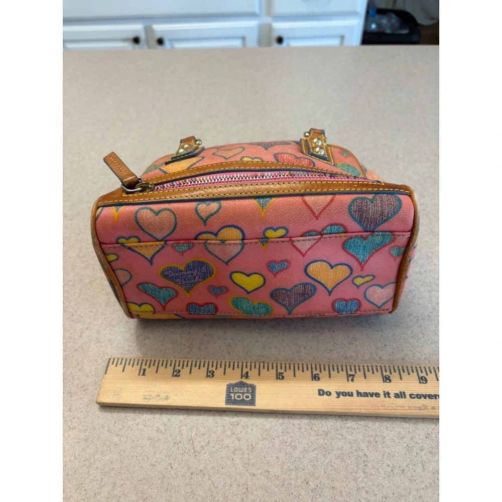 Dooney & Bourke Heart Print Mini Barrel Satchel Y2K Pink Bag - Picture 10 of 10